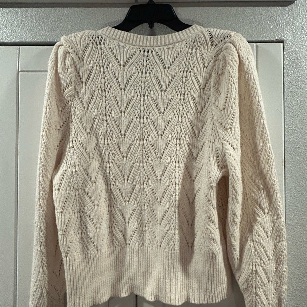 Express Ivory Textured Knit Top - Picture 4 of 4